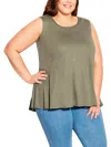 AVENUE PLUS WOMENS SLEEVELESS SOLID TANK TOP
