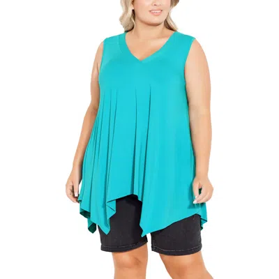 Avenue Plus Womens Solid Sharkbite Hem Tank Top In Multi