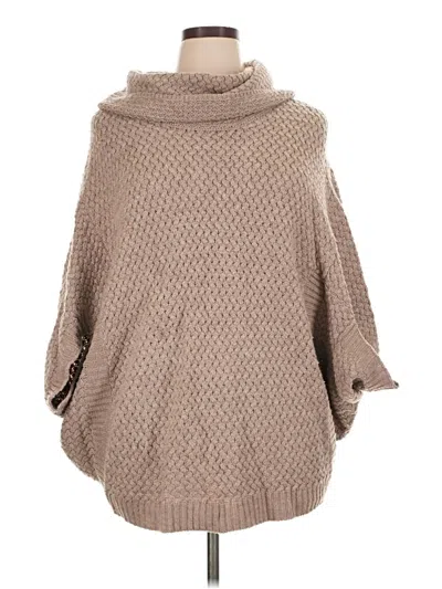 Pre-owned Avenue Poncho In Tan