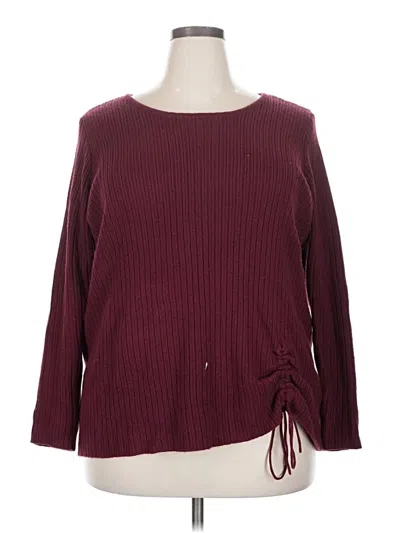 Pre-owned Avenue Pullover Sweater In Burgundy