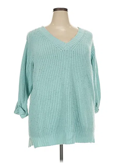 Pre-owned Avenue Pullover Sweater In Teal