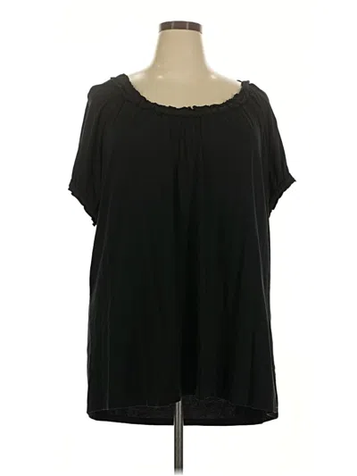 Pre-owned Avenue Short Sleeve Blouse In Black