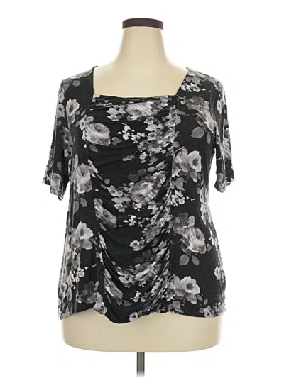 Pre-owned Avenue Short Sleeve Blouse In Black