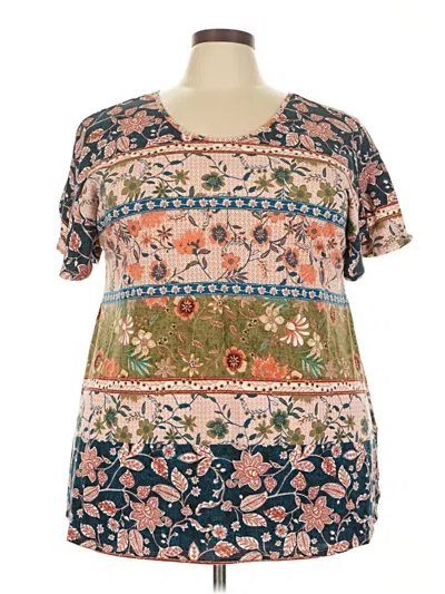 Pre-owned Avenue Short Sleeve Blouse In Blue