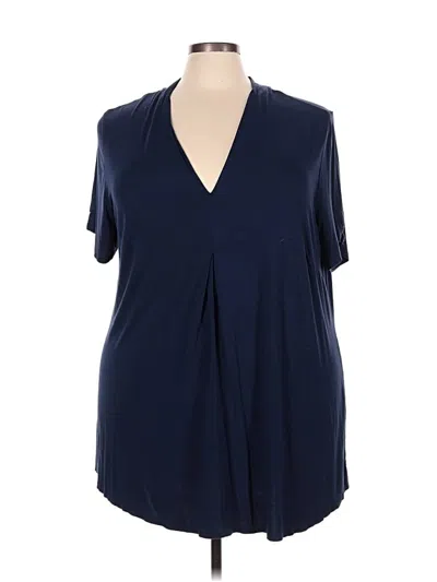Pre-owned Avenue Short Sleeve Blouse In Blue