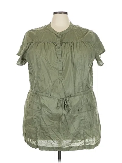 Pre-owned Avenue Short Sleeve Blouse In Green