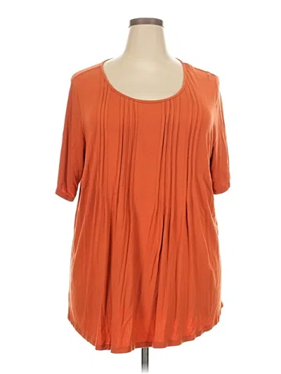 Pre-owned Avenue Short Sleeve Blouse In Orange