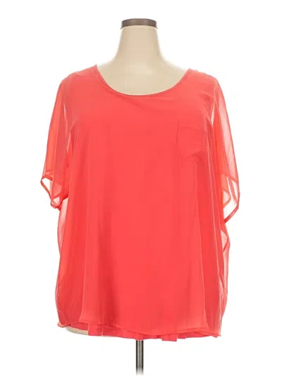 Pre-owned Avenue Short Sleeve Blouse In Orange