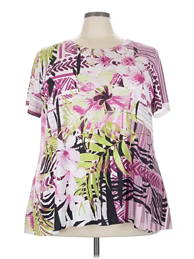 Pre-owned Avenue Short Sleeve Blouse In Pink