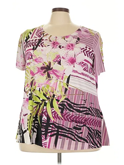 Pre-owned Avenue Short Sleeve Blouse In Pink