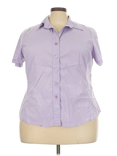 Pre-owned Avenue Short Sleeve Blouse In Purple