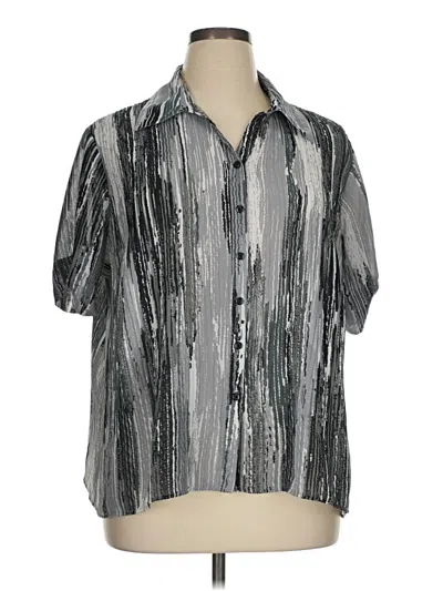 Pre-owned Avenue Short Sleeve Blouse In Silver