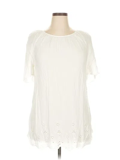 Pre-owned Avenue Short Sleeve Blouse In White