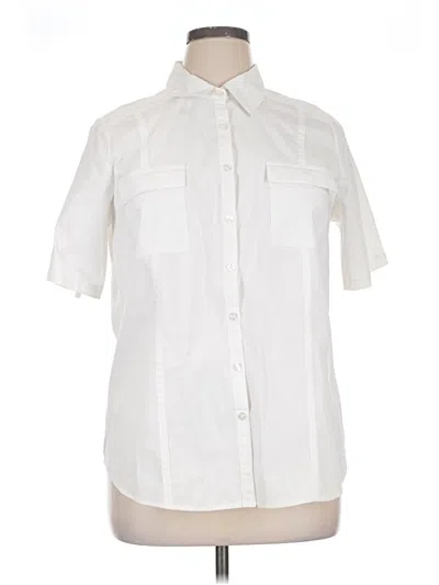 Pre-owned Avenue Short Sleeve Blouse In White