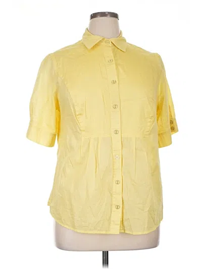 Pre-owned Avenue Short Sleeve Blouse In Yellow