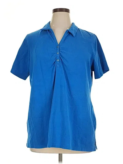 Pre-owned Avenue Short Sleeve Button Down Shirt In Blue