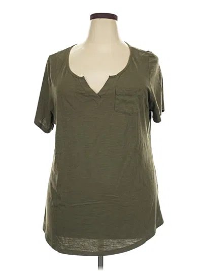 Pre-owned Avenue Short Sleeve Henley Shirt In Green