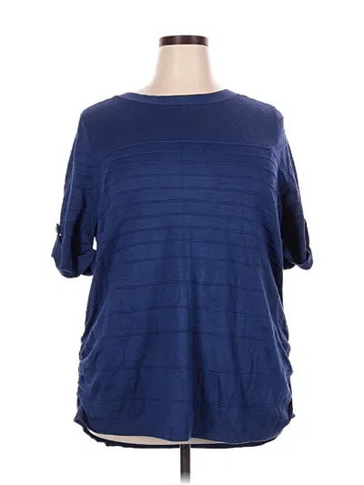Avenue Short Sleeve Top Blue Boatneck Tops
