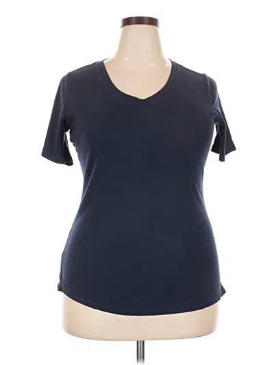 Pre-owned Avenue Short Sleeve Top Blue V-neck Tops