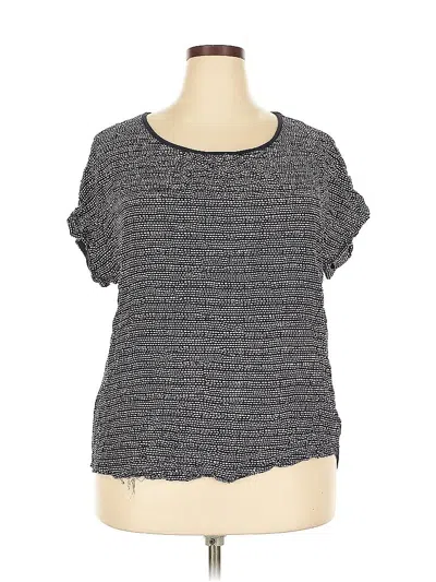 Pre-owned Avenue Short Sleeve Top Gray Square Neckline Tops