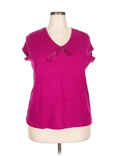 Pre-owned Avenue Short Sleeve Top Pink Sweetheart Neckline Tops