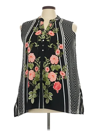Pre-owned Avenue Sleeveless Blouse In Black