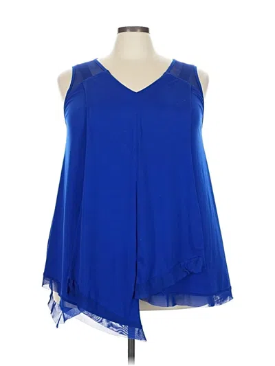 Pre-owned Avenue Sleeveless Blouse In Blue
