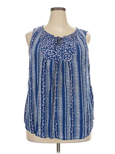 Pre-owned Avenue Sleeveless Blouse In Blue