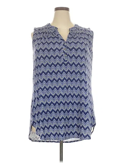 Pre-owned Avenue Sleeveless Blouse In Blue