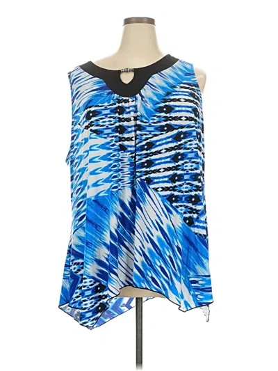 Pre-owned Avenue Sleeveless Blouse In Blue