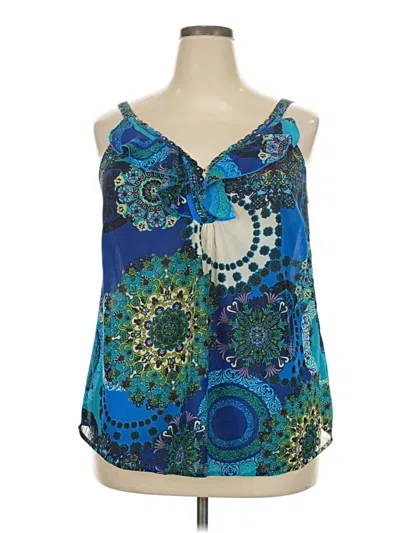 Pre-owned Avenue Sleeveless Blouse In Blue