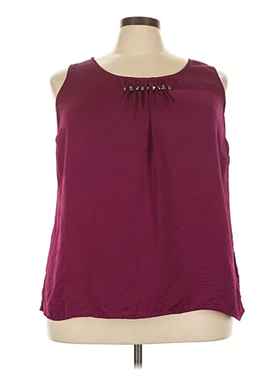 Pre-owned Avenue Sleeveless Blouse In Burgundy