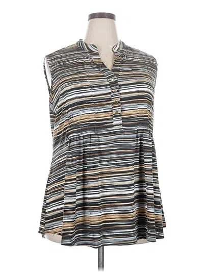 Pre-owned Avenue Sleeveless Blouse In Gray