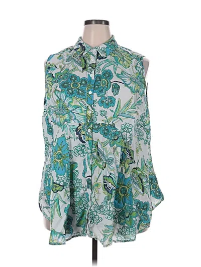Pre-owned Avenue Sleeveless Blouse In Green