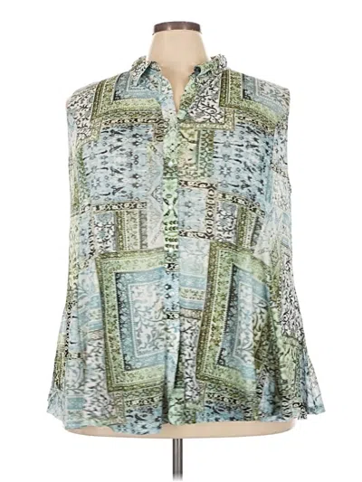 Pre-owned Avenue Sleeveless Blouse In Green