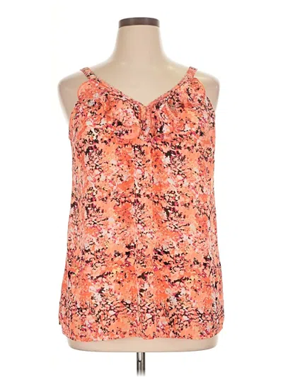 Pre-owned Avenue Sleeveless Blouse In Orange