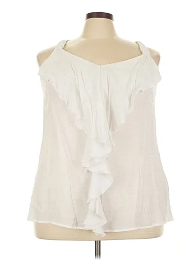 Pre-owned Avenue Sleeveless Blouse In White