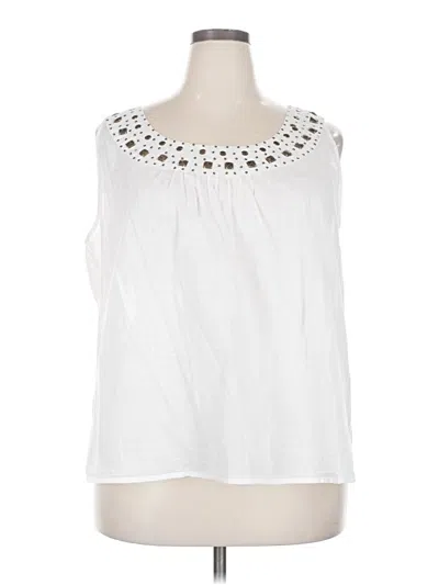 Pre-owned Avenue Sleeveless Blouse In White