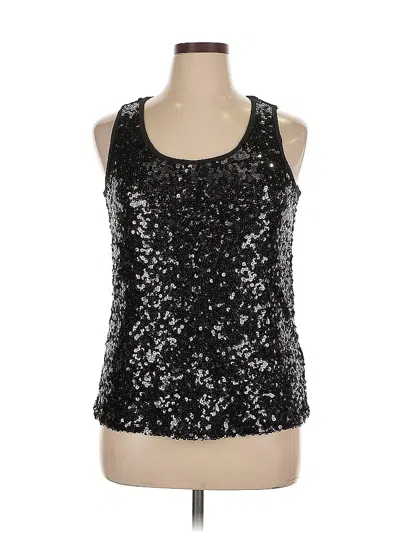 Pre-owned Avenue Sleeveless Top Black Halter Neckline Tops