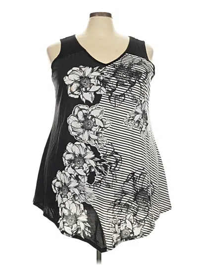 Pre-owned Avenue Sleeveless Top Black V Neck Tops