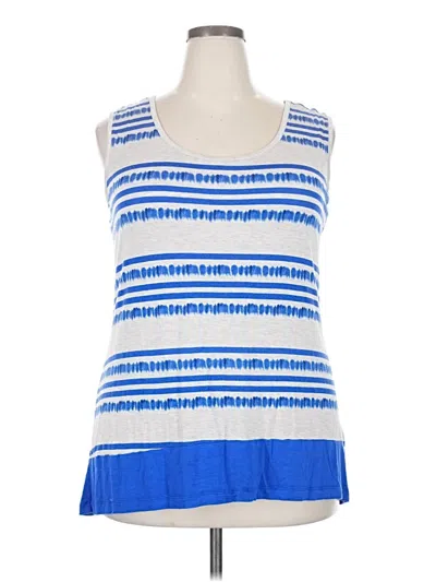 Pre-owned Avenue Sleeveless Top Blue Scoop Neck Tops