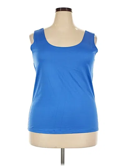 Pre-owned Avenue Sleeveless Top Blue Scoop Neck Tops