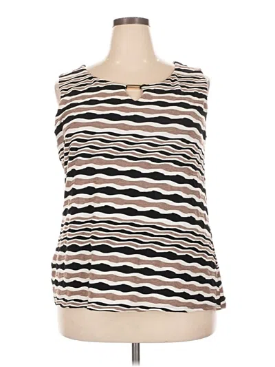 Pre-owned Avenue Sleeveless Top Ivory Scoop Neck Tops