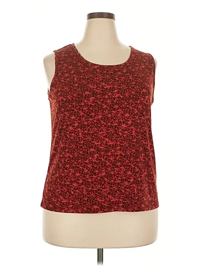 Pre-owned Avenue Sleeveless Top Red Scoop Neck Tops