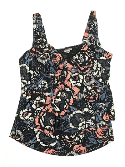Pre-owned Avenue Swimsuit Top Black Print Pattern Swimwear