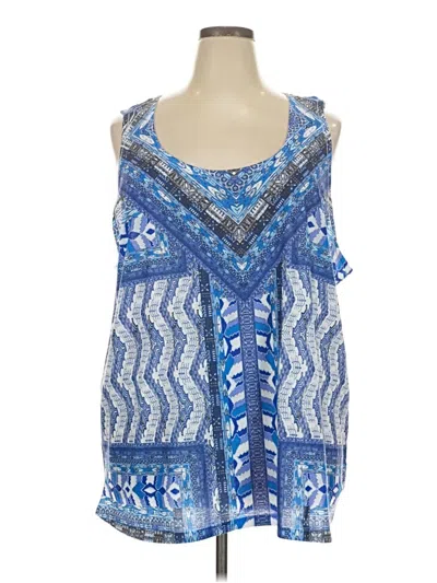 Pre-owned Avenue Tank Top Blue Halter Neckline Tops