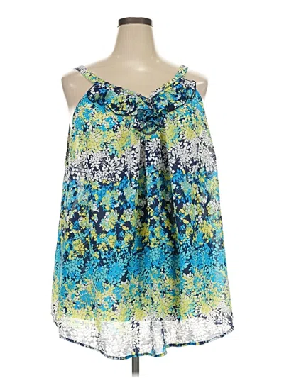 Pre-owned Avenue Tank Top Blue Halter Neckline Tops