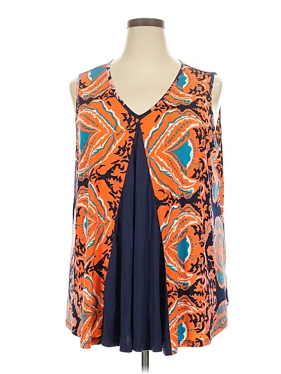 Pre-owned Avenue Tank Top Orange Halter Neckline Tops