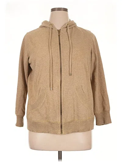 Pre-owned Avenue Zip Up Hoodie In Tan
