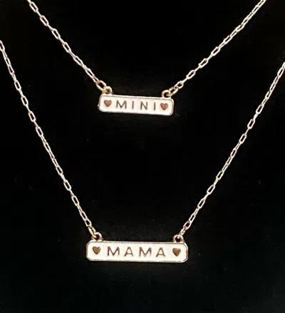 Avenue Zoe Enamel Mama & Mini Matching Necklace Set - Gold Tone In Ivory